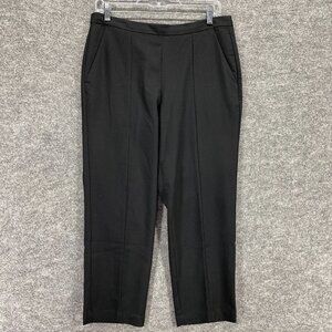 BCBGMAXAZRIA Pants Women 8 Black Pleated Pockets Straight Back Zip High-Rise